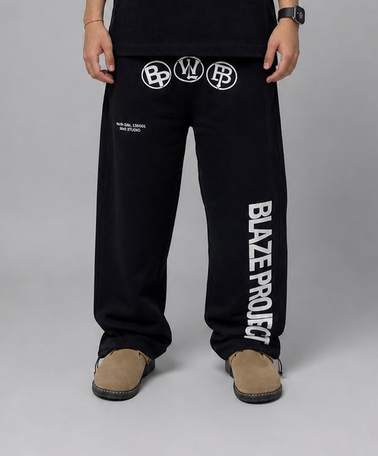3LOGS BASIC JOGGER BAGGY BLACK